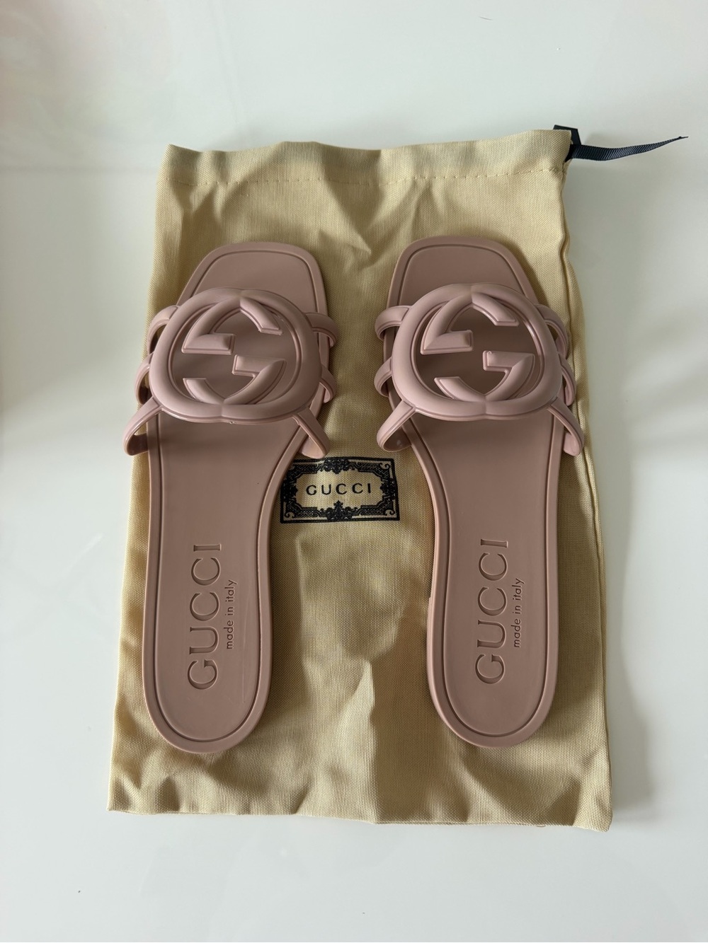 Gucci Women’s Blush nude Interlocking GG Slide Sandals